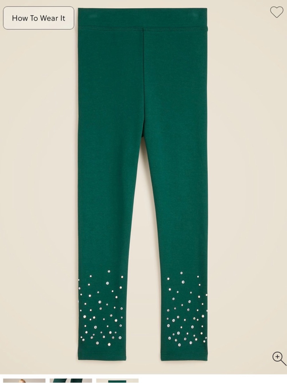 New Crewcuts Girls' everyday leggings with hotfix crystals size 7